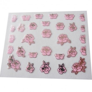 Наклейки на самоклеющейся основе "Pink Flower" 3D NR03 Наклейки на самоклеющейся основе "Pink Flower" 3D NR03