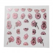 Наклейки на самоклеющейся основе "Pink Flower" 3D NR18