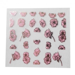 Наклейки на самоклеющейся основе "Pink Flower" 3D NR18 Наклейки на самоклеющейся основе "Pink Flower" 3D NR18