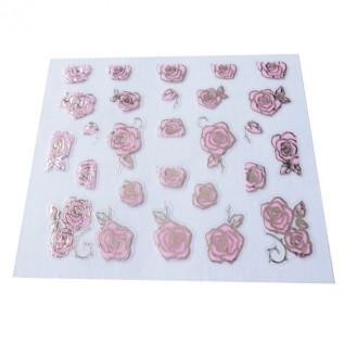 Наклейки на самоклеющейся основе "Pink Flower" 3D NR08