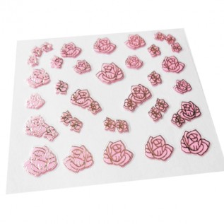 Наклейки на самоклеющейся основе "Pink Flower" 3D NR01 Наклейки на самоклеющейся основе "Pink Flower" 3D NR01