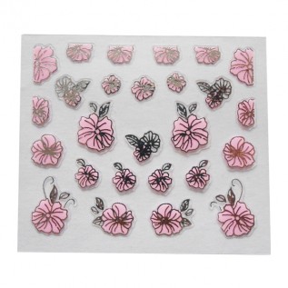 Наклейки на самоклеющейся основе "Pink Flower" 3D NR20 Наклейки на самоклеющейся основе "Pink Flower" 3D NR20