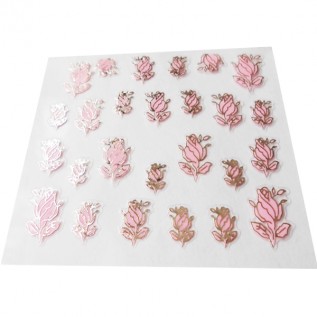 Наклейки на самоклеющейся основе "Pink Flower" 3D NR02